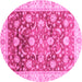 Round Oriental Pink Traditional Rug, abs3886pnk