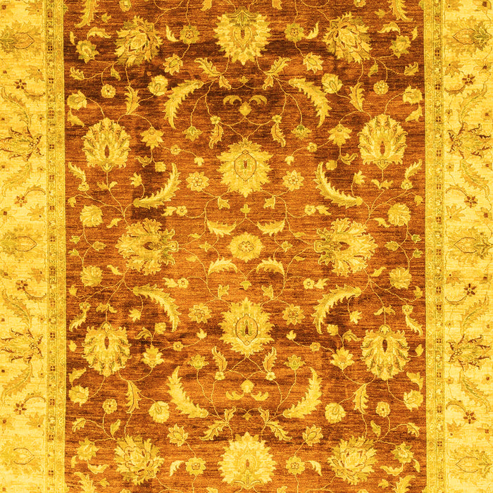Machine Washable Oriental Yellow Traditional Rug, wshabs3886yw
