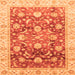 Square Machine Washable Oriental Orange Traditional Area Rugs, wshabs3886org