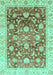 Machine Washable Oriental Turquoise Traditional Area Rugs, wshabs3886turq