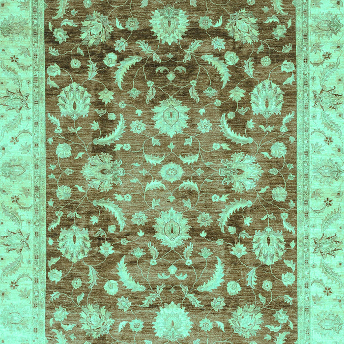 Machine Washable Oriental Turquoise Traditional Area Rugs, wshabs3886turq