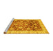 Sideview of Machine Washable Oriental Yellow Traditional Rug, wshabs3886yw