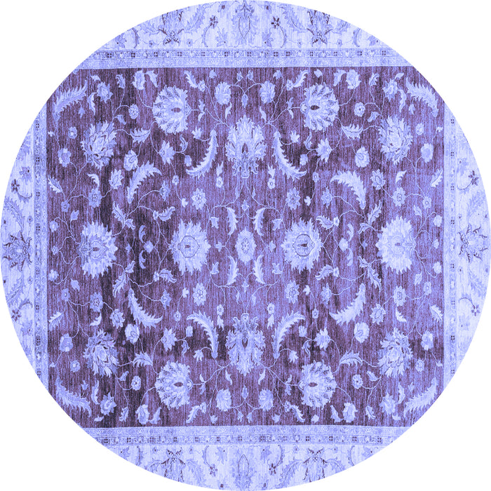 Round Oriental Blue Traditional Rug, abs3886blu
