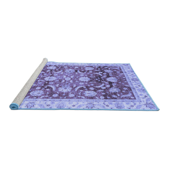 Sideview of Machine Washable Oriental Blue Traditional Rug, wshabs3886blu