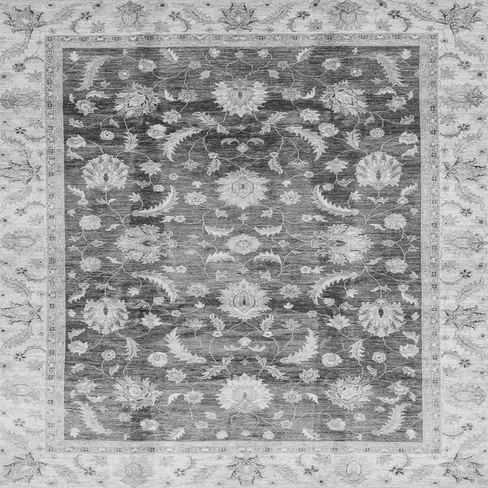 Square Machine Washable Oriental Gray Traditional Rug, wshabs3886gry