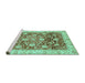 Sideview of Machine Washable Oriental Turquoise Traditional Area Rugs, wshabs3886turq