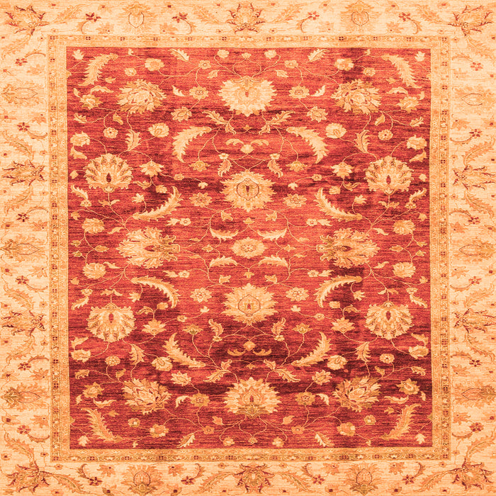 Square Oriental Orange Traditional Rug, abs3886org