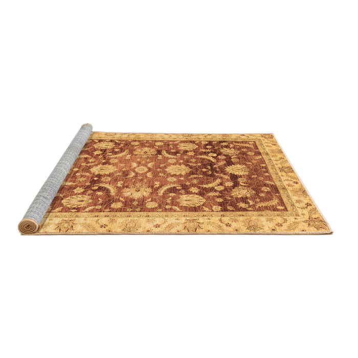 Sideview of Machine Washable Oriental Brown Traditional Rug, wshabs3886brn