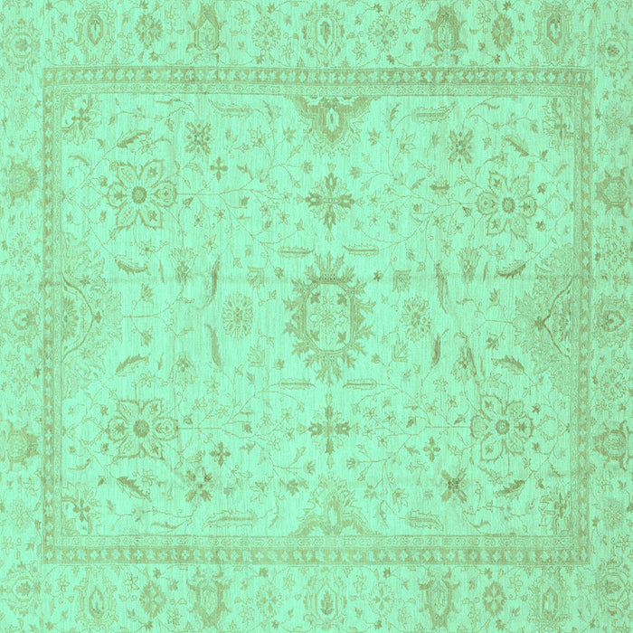 Square Oriental Turquoise Traditional Rug, abs3887turq