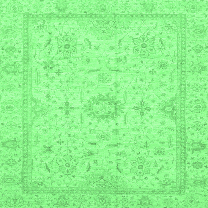 Square Oriental Emerald Green Traditional Rug, abs3887emgrn