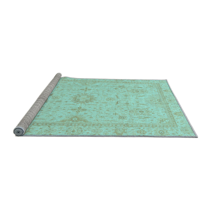 Sideview of Machine Washable Oriental Light Blue Traditional Rug, wshabs3887lblu