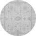 Round Oriental Gray Traditional Rug, abs3887gry