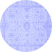 Round Oriental Blue Traditional Rug, abs3887blu