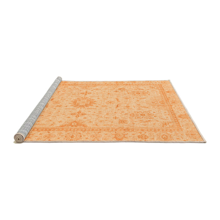 Sideview of Machine Washable Oriental Orange Traditional Area Rugs, wshabs3887org