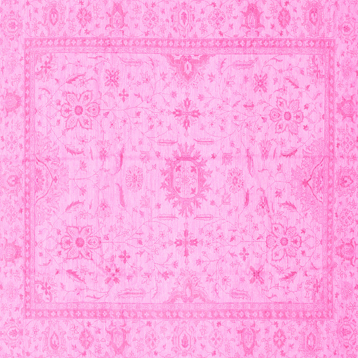 Square Oriental Pink Traditional Rug, abs3887pnk