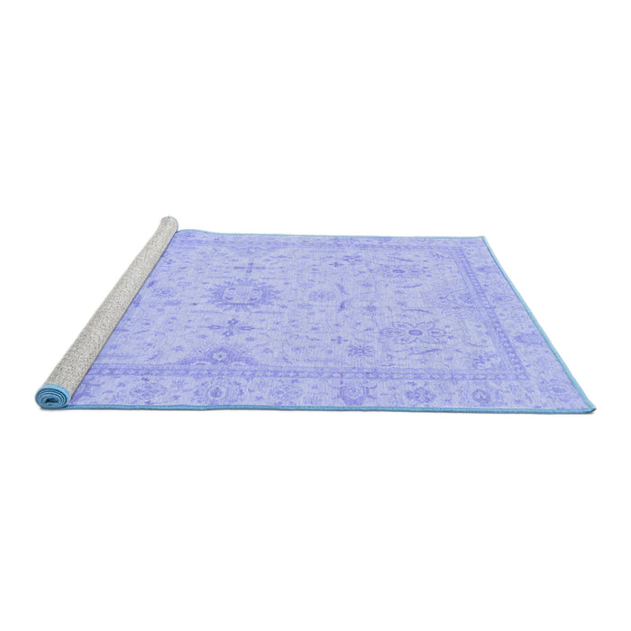 Sideview of Machine Washable Oriental Blue Traditional Rug, wshabs3887blu