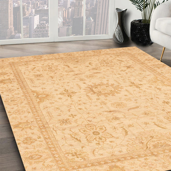 Machine Washable Abstract Orange Rug in a Family Room, wshabs3887