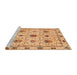 Sideview of Machine Washable Abstract Orange Rug, wshabs3888