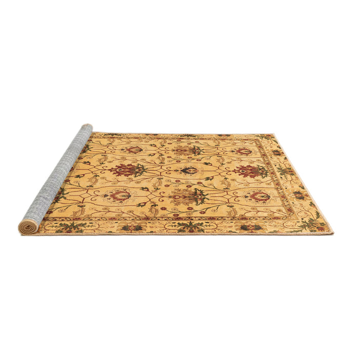 Sideview of Machine Washable Abstract Brown Modern Rug, wshabs3888brn