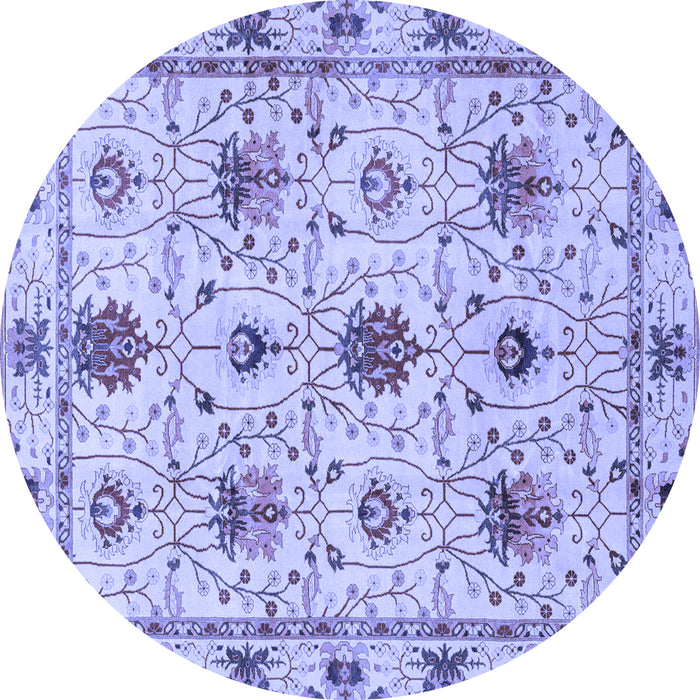 Round Machine Washable Abstract Blue Modern Rug, wshabs3888blu