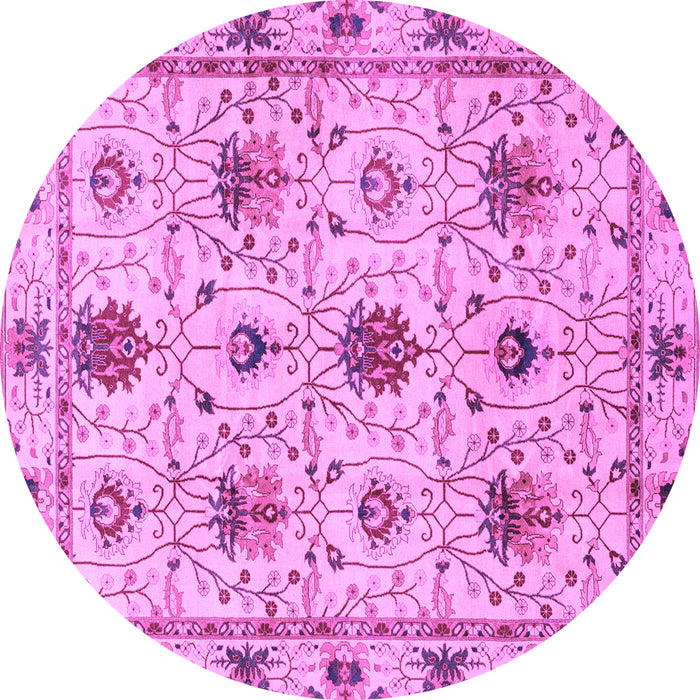 Round Abstract Purple Modern Rug, abs3888pur