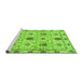 Sideview of Machine Washable Abstract Green Modern Area Rugs, wshabs3888grn