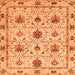 Square Machine Washable Abstract Orange Modern Area Rugs, wshabs3888org