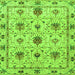 Square Abstract Green Modern Rug, abs3888grn