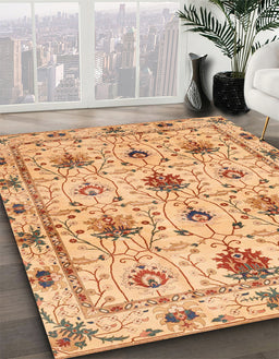 Machine Washable Abstract Orange Rug in a Family Room, wshabs3888