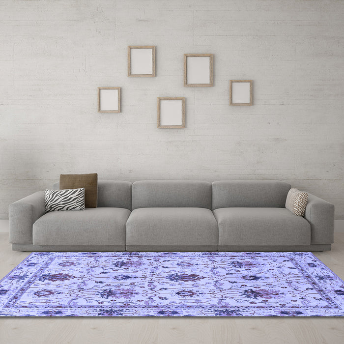 Machine Washable Abstract Blue Modern Rug in a Living Room, wshabs3888blu
