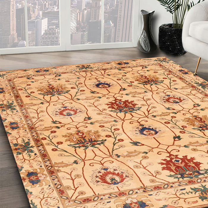 Abstract Orange Modern Rug in Family Room, abs3888