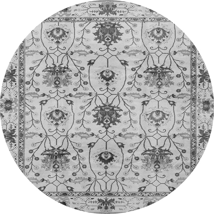 Round Machine Washable Abstract Gray Modern Rug, wshabs3888gry