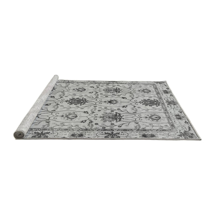 Sideview of Machine Washable Abstract Gray Modern Rug, wshabs3888gry