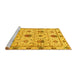 Sideview of Machine Washable Abstract Yellow Modern Rug, wshabs3888yw