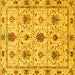 Square Abstract Yellow Modern Rug, abs3888yw