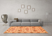 Machine Washable Abstract Orange Modern Rug, wshabs3888org