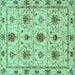 Square Abstract Turquoise Modern Rug, abs3888turq