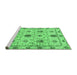 Sideview of Machine Washable Abstract Emerald Green Modern Area Rugs, wshabs3888emgrn