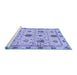 Sideview of Machine Washable Abstract Blue Modern Rug, wshabs3888blu