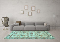 Machine Washable Abstract Light Blue Modern Rug, wshabs3888lblu