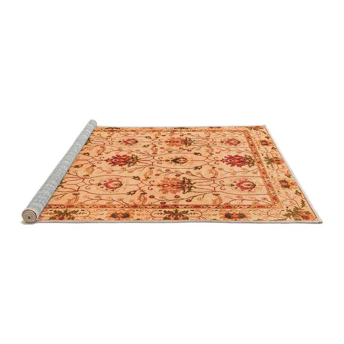 Sideview of Machine Washable Abstract Orange Modern Area Rugs, wshabs3888org
