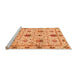 Sideview of Machine Washable Abstract Orange Modern Area Rugs, wshabs3888org