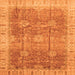 Square Machine Washable Oriental Orange Traditional Area Rugs, wshabs3889org