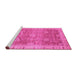 Sideview of Machine Washable Oriental Pink Traditional Rug, wshabs3889pnk