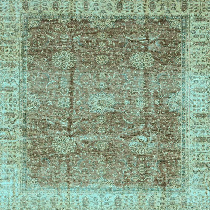 Square Oriental Light Blue Traditional Rug, abs3889lblu