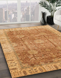 Abstract Orange Oriental Rug in Family Room, abs3889