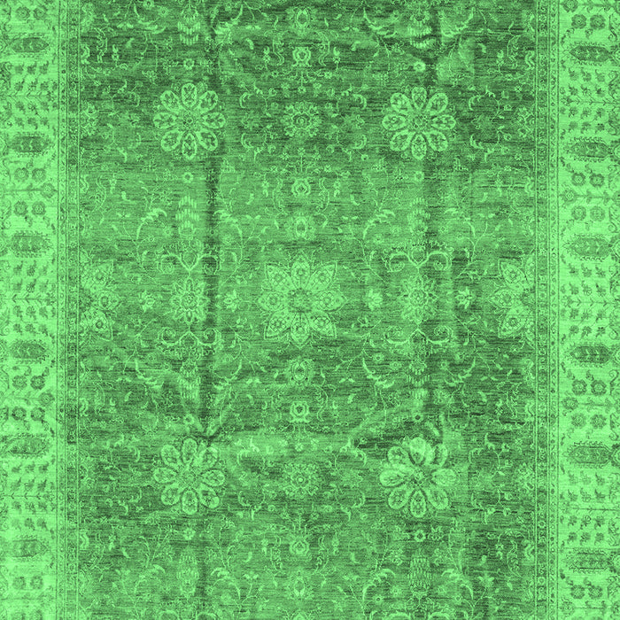 Machine Washable Oriental Emerald Green Traditional Area Rugs, wshabs3889emgrn