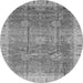 Round Oriental Gray Traditional Rug, abs3889gry