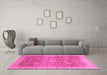 Machine Washable Oriental Pink Traditional Rug in a Living Room, wshabs3889pnk