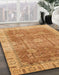 Abstract Orange Oriental Rug in Family Room, abs3889